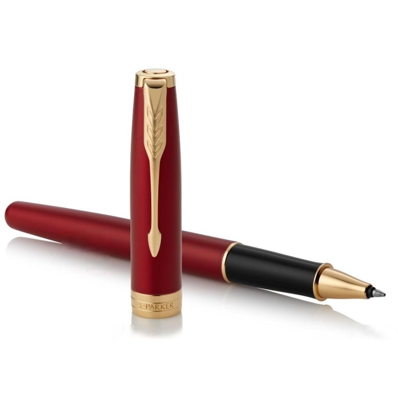 Роллер Parker Sonnet Intense Red Lacquer GT черн,0,8мм,подар.уп 1931475