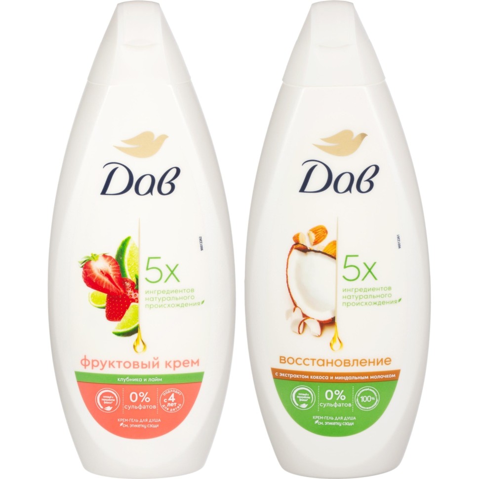 Подарочный набор Дав Фруктовое настроение женский 2 геля для душа Подарочный набор Дав Фруктовое настроение женский 2 геля для душа