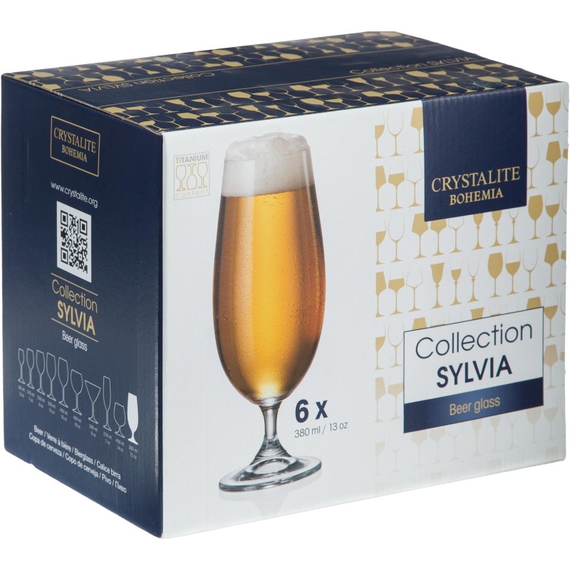 Набор бокалов для пива SYLVIA, 380 мл 6 шт