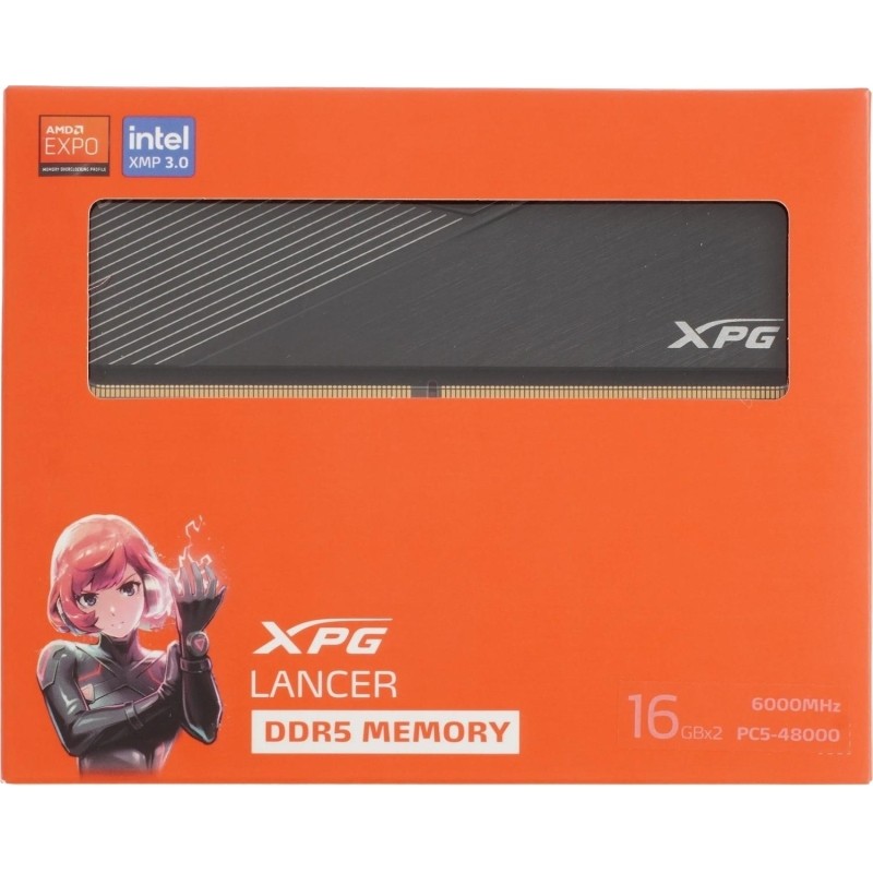 Модуль памяти ADATA DDR5 DIMM 32Gb(2x16) 6000МГц (AX5U6000C3016G-DCLABK)