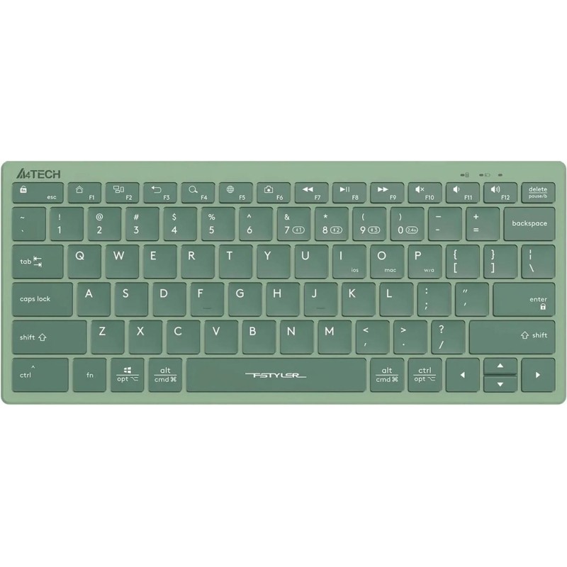 Клавиатура A4Tech Fstyler FBX51C MATCHA GREEN USB/беспр/BT/RadioSlimMultim