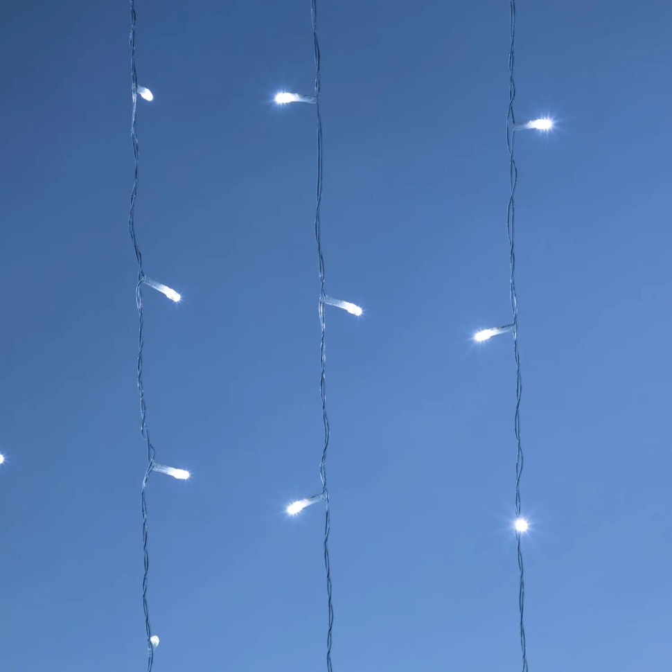 Электрогирлянда Дождь 2x4 м 800LED мерц. IP44 отсоед. нити, хол.бел.HD-YW04