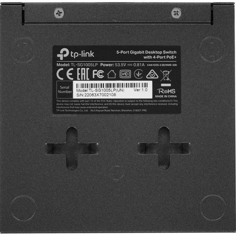 Коммутатор TP-Link TL-SG1005LP (L2) 5x1Гбит/с 4PoE+ 40W неуправляемый