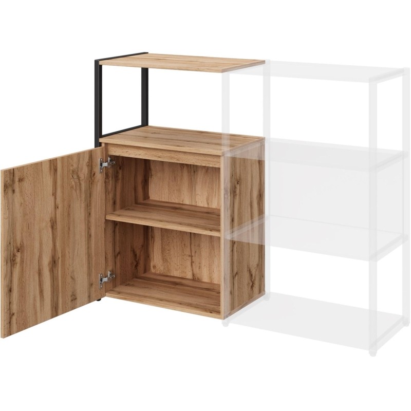 Полустеллаж для документов K-Loft  241H023 645х400х1068 дуб натур/черный