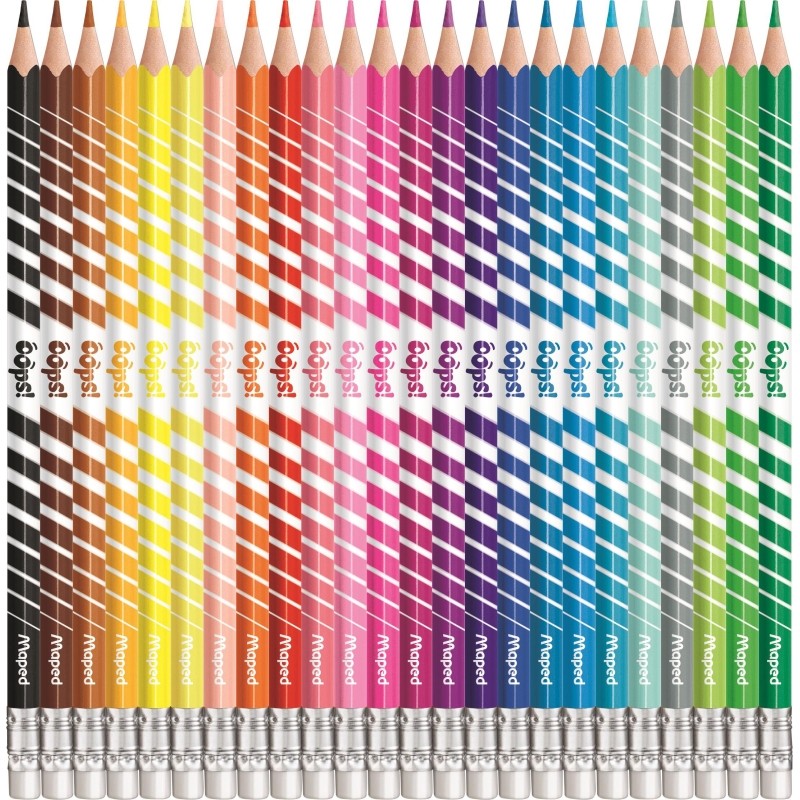 Карандаши цветные Maped COLOR&#039;PEPS OOPS пластик,c ластиком,24цв/наб,832824