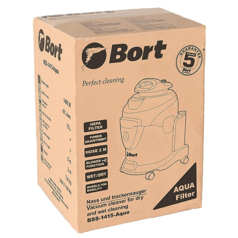 Пылесос строительный BORT BSS-1415-Aqua (93410174)