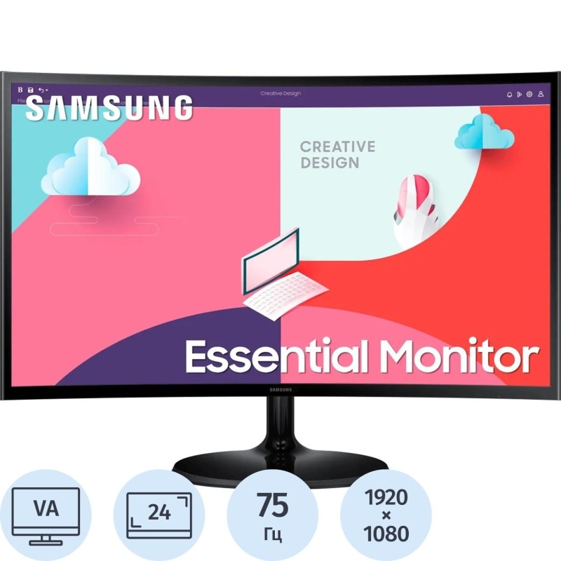 Монитор Samsung S24C360EAI(LS24C360EAIXCI) 24 FHD/VA/75Hz/250cd/4ms/HDMI