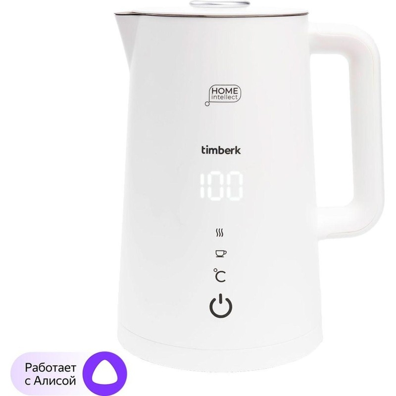 Чайник Timberk T-EK21S103WF, электрический с Wi-Fi,2200Вт, 1.7л, белый