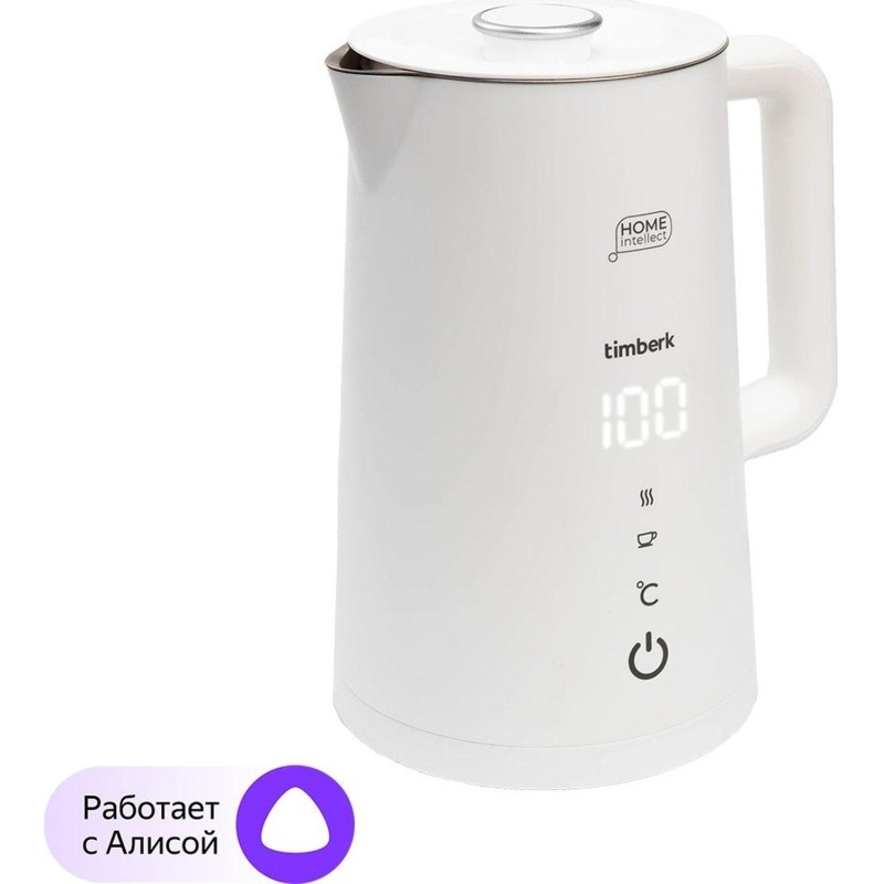 Чайник Timberk T-EK21S103WF, электрический с Wi-Fi,2200Вт, 1.7л, белый