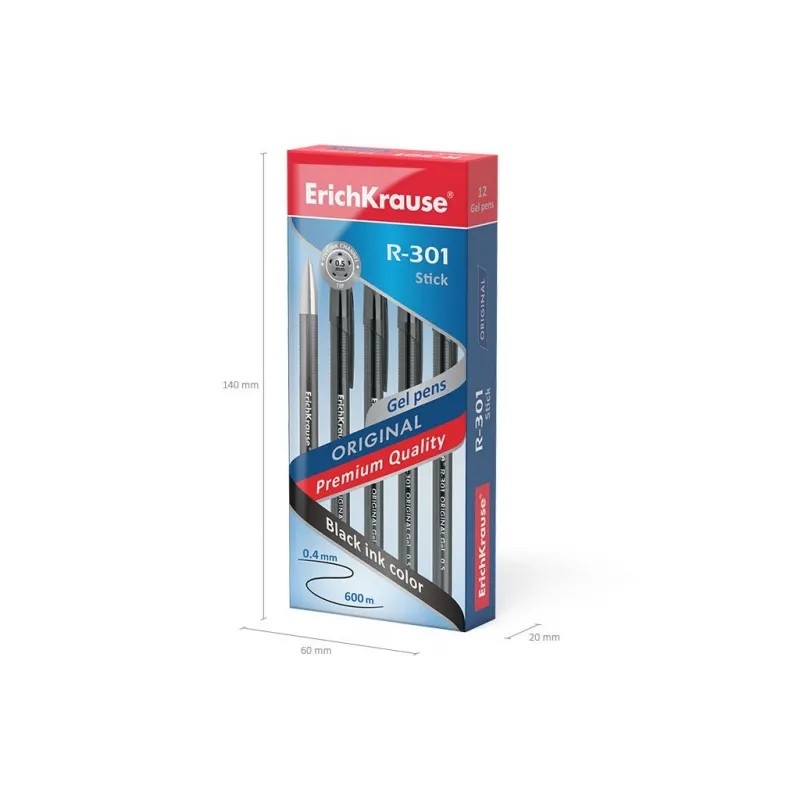 Ручка гелевая неавтомат. Erich Krause R-301 Original Gel Stick 0.5 чер