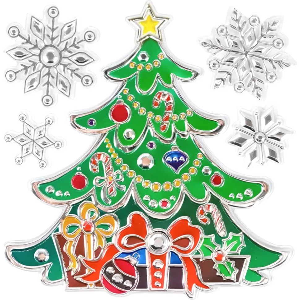 Наклейка интерьерная Новогодняя ёлочка 18x18 см НУ-8897