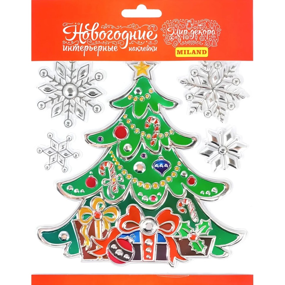 Наклейка интерьерная Новогодняя ёлочка 18x18 см НУ-8897