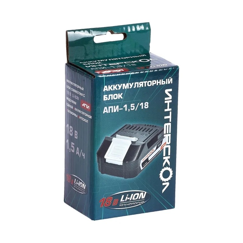 Аккумулятор ИНТЕРСКОЛ АПИ-1,5/18, 18В, 1.5Ач, Li-ion  (2400.019)