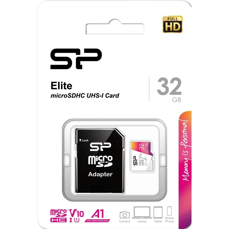 Карта памяти Silicon Power Elite 32GB Class 10. A1. UHS-I U1. Full HD