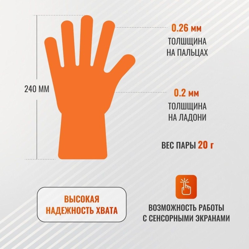 Перчатки одноразовые нитрил GOGRIP ORANGE цв.оранжевый (25пар/уп)р.XXL,ПС
