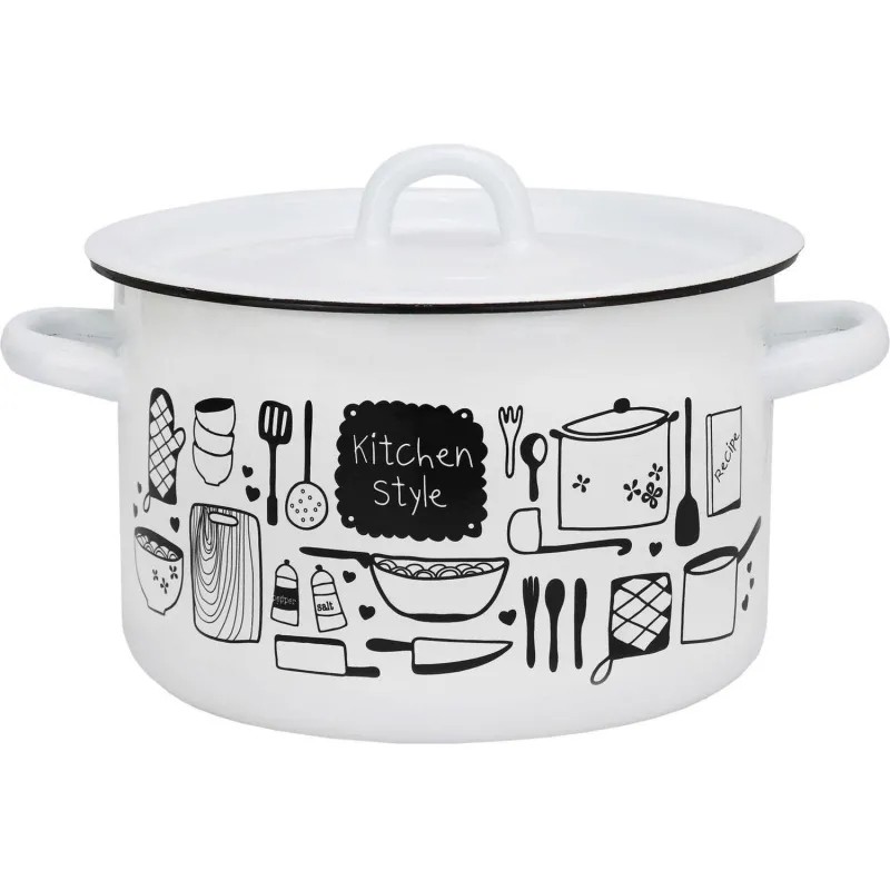 Кастрюля эмал цил Kitchen 3,0л 550002599