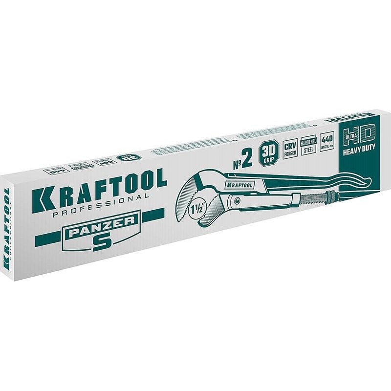 Ключ трубный KRAFTOOL PANZER-S, №2, изогнутые губки