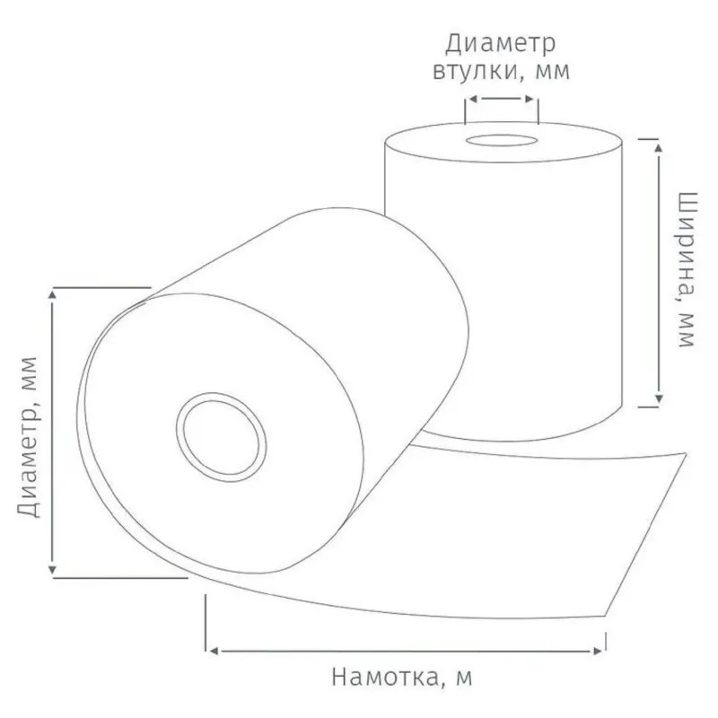 Ролики для касс 80х80х12, 44гр/м2 8 шт/уп (спайка) (Л)