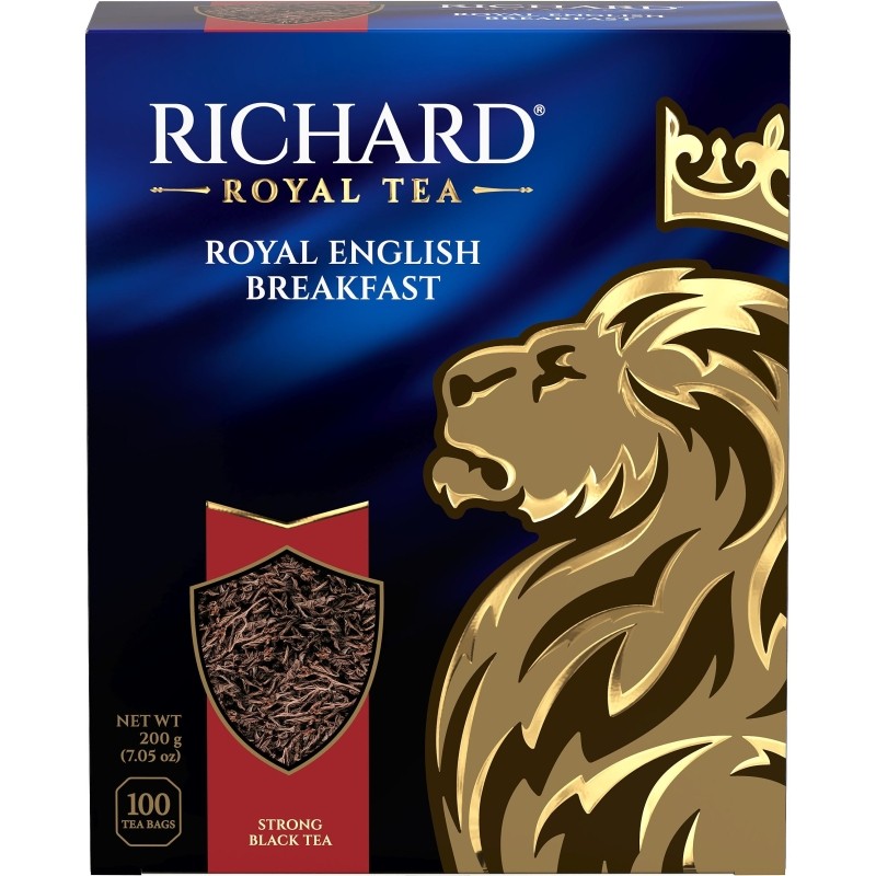 Чай Richard Royal English Breakfast, черный, в пакетиках 2гx100шт