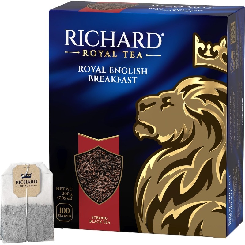 Чай Richard Royal English Breakfast, черный, в пакетиках 2гx100шт