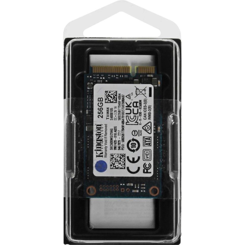SSD накопитель Kingston KC600, 256GB, mSATA, SATA(SKC600MS/256G)
