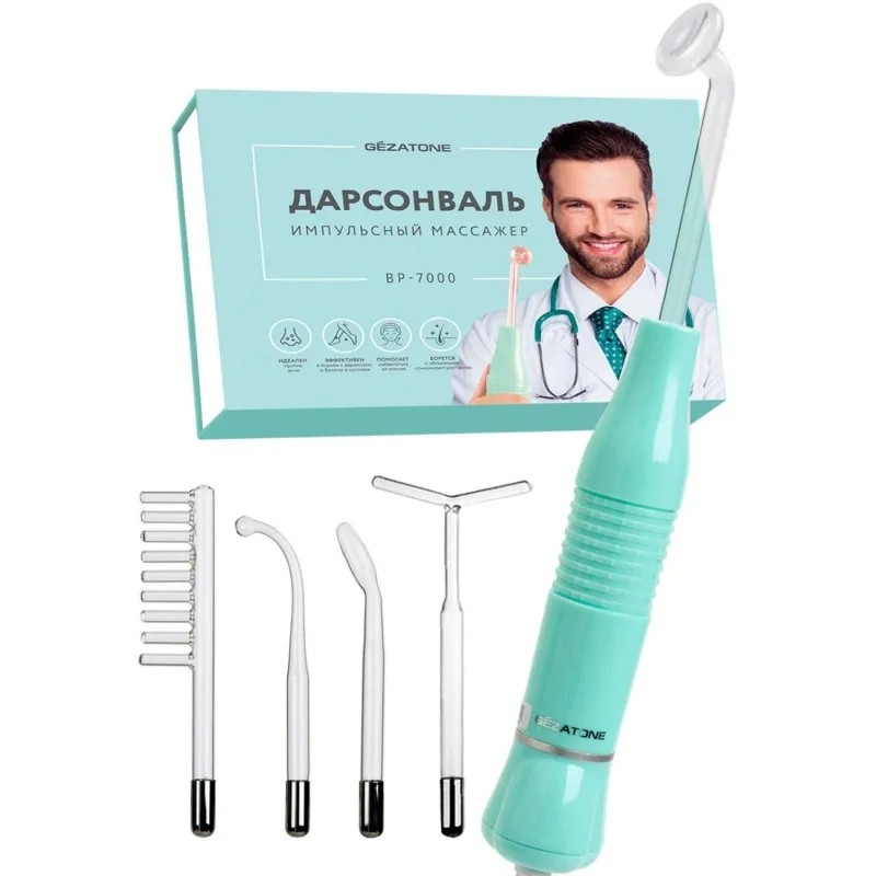 Прибор для дарсонвальной терапии BP-7000(Biolift4 203) бирюзовый, Gezatone