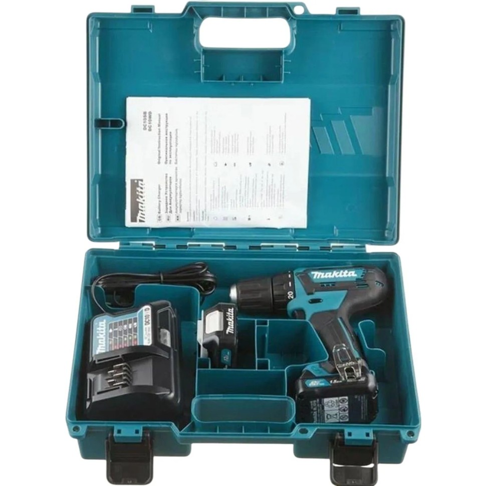 Дрель-шуруповерт аккумуляторная MAKITA 12В 2АКБ (1.5Ач), 30Нм (DF333DWYE)