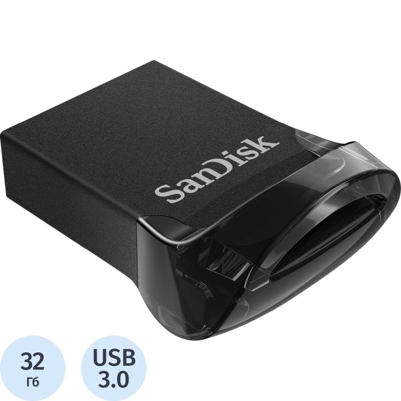 Флеш-память SanDisk Ultra Fit, 32Gb, USB 3.1 G1, чер, SDCZ430-032G-G46