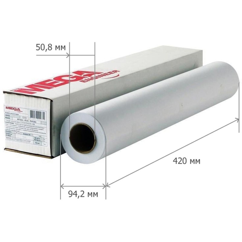 Бумага широкоформатная ProMEGA engineer 80г 420x45 50.8мм (8 рулонов)