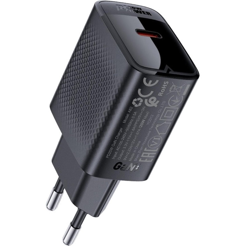 Зарядное устройство сетевое ACEFAST (AF-A82-BK) PD20W GaN single USB-C