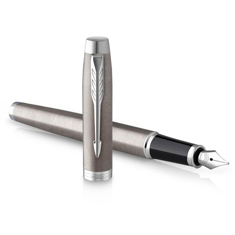 Набор ручек Parker IM Duo:шарик син,1мм+пер IM Stai. Steel CT кор 2183058
