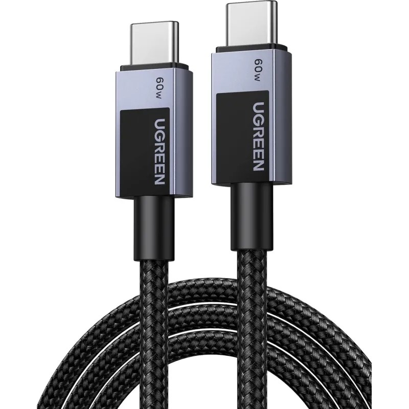 Кабель UGREEN L524 (55765) USB-C to USB-C PD 3A 1м серый космос