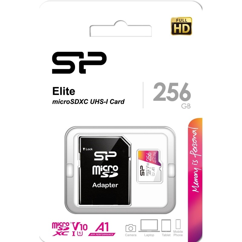 Карта памяти Silicon Power Elite 256GB Class 10. A1. UHS-I U1. Full HD