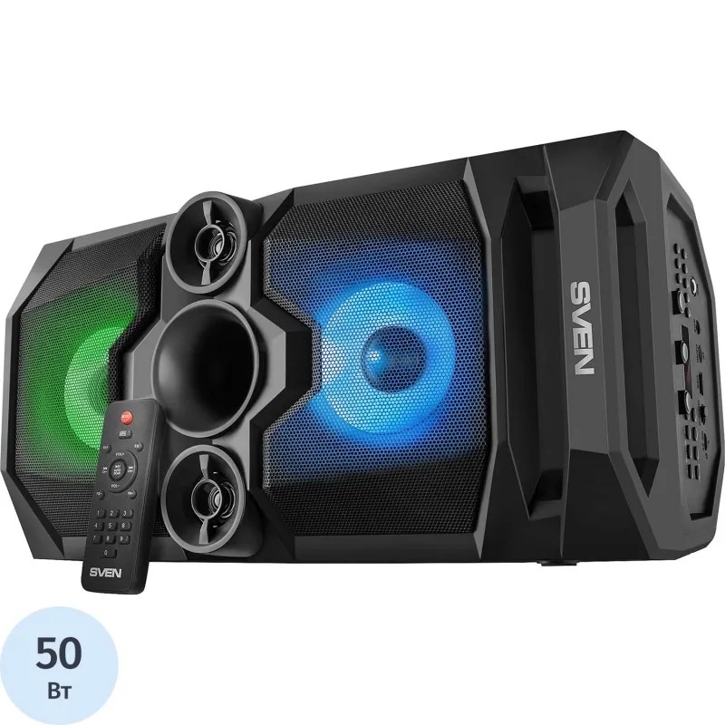 Акустическая система Sven PS-655, 2x25Вт, FM/USB/microSD, LED, пульт, акк