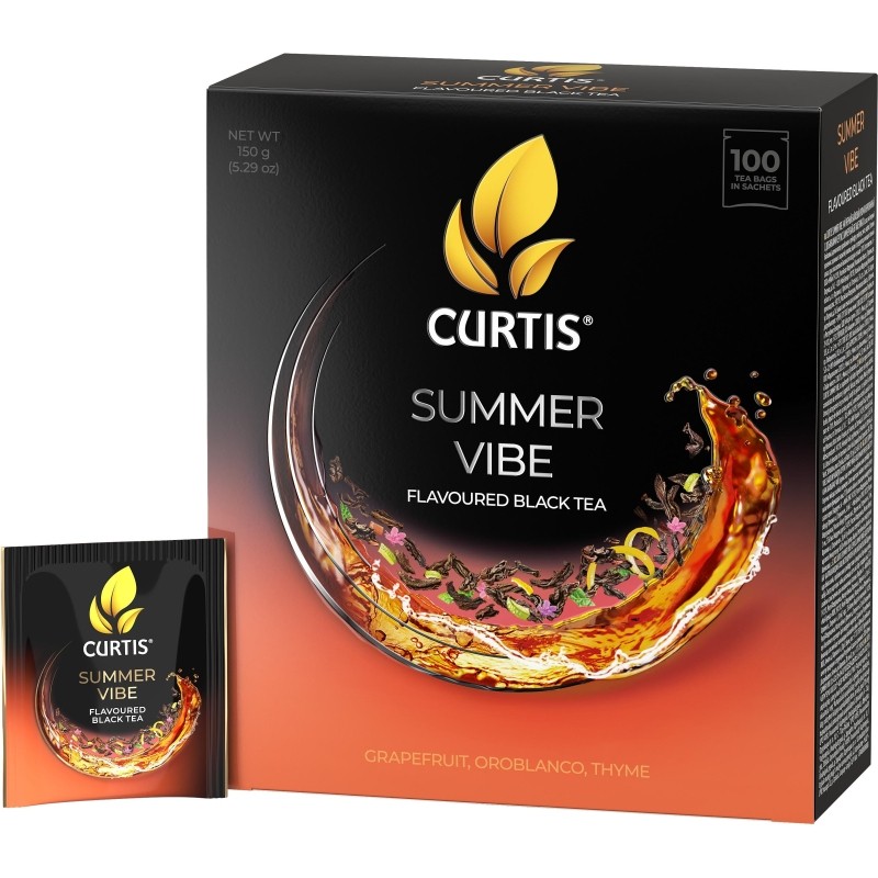Чай Curtis Summer Vibe черный, аромат, 1,5гx100сашет
