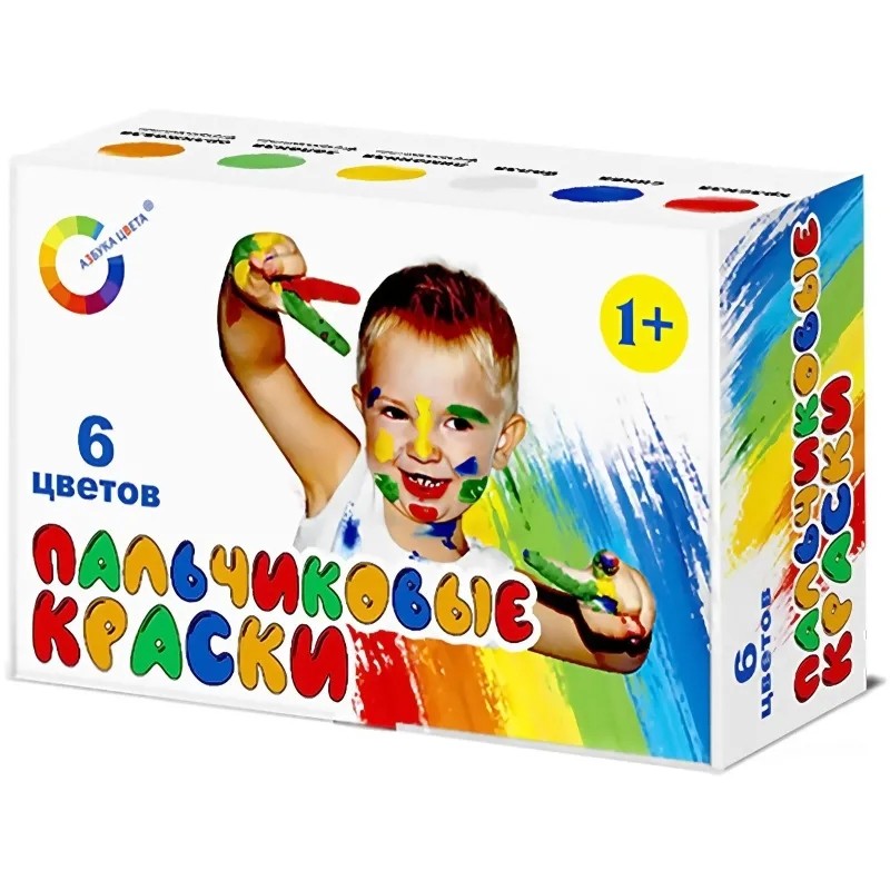 Краски пальчиковые комб. Азбука Цвета набор 6цв.х40мл 91К-6.40-00
