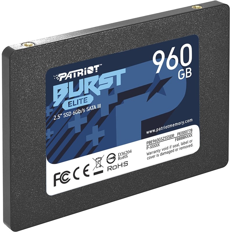 SSD накопитель Patriot Burst Elite 2.5 SATA 960Gb (PBE960GS25SSDR)