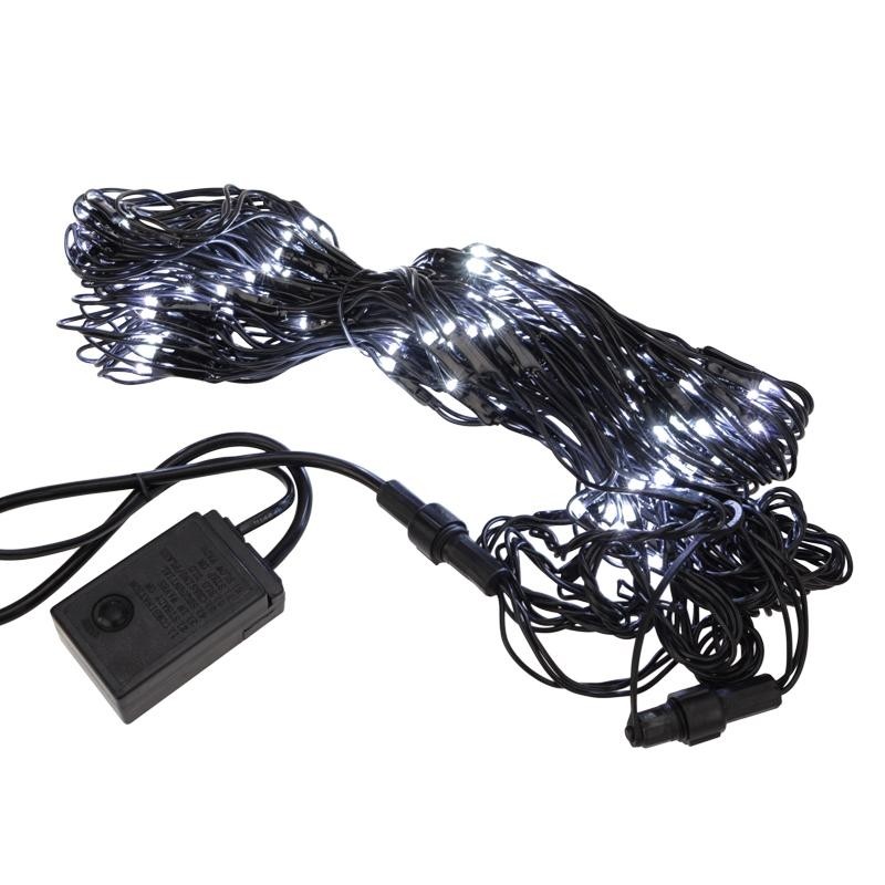 Гирлянда светодиодная Сеть 160 LED 1х1,5м, черный ПВХ, Белый 215-115