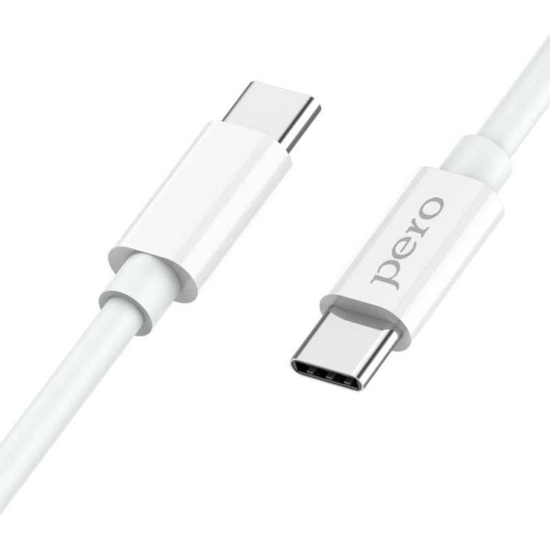 Кабель USB PERO DC-08 PD Type-C to Type-C, 1m, White