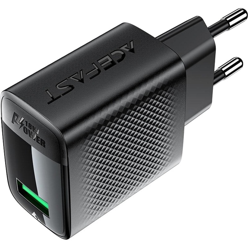 Зарядное устройство сетевое ACEFAST (AF-A90P3-BK)QC18W GaN USB-A с каб