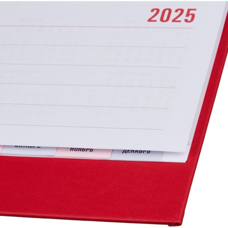 Планинг датированный 2025,красный 340х130,  57л, ATTACHE Сиам