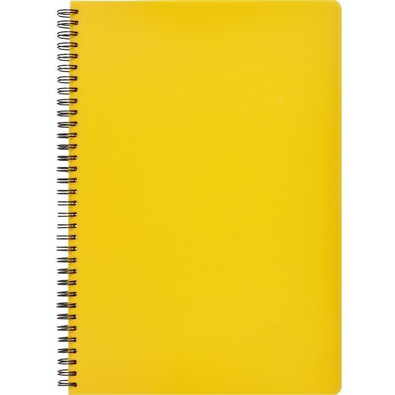 Бизнес-тетрадь А4,96л,кл,спир,пластик,тон.бл. Attache Bright colours Желтый