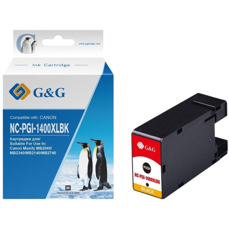 Картридж струйный G&amp;G PGI-1400XL BK чер.  для Canon MB2050/MB2350/MB2040