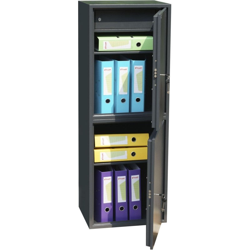 Шкаф для бумаг металлический Комус Мебель Cobalt TSL-127/2M, 340х460х1272мм