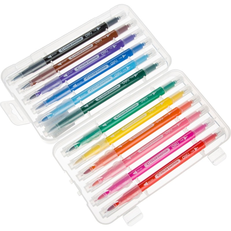 Фломастеры Deli EC151-12 COLOR EMOTION 12цв/наб
