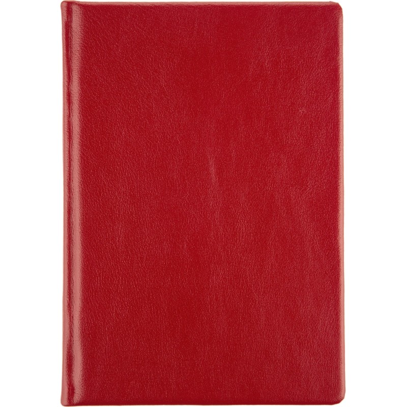 Ежедневник недатированный Golland gloss, А5, 160 л.,красный,нат.кожа