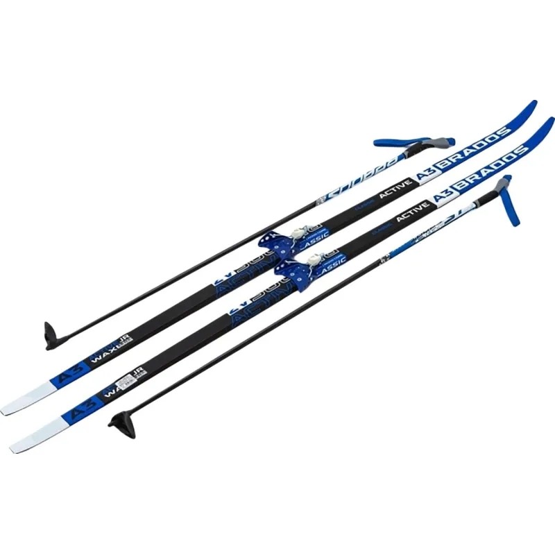 Лыжи Комплект 75 мм - 180 STEP Brados Active A3 Blue , 6134