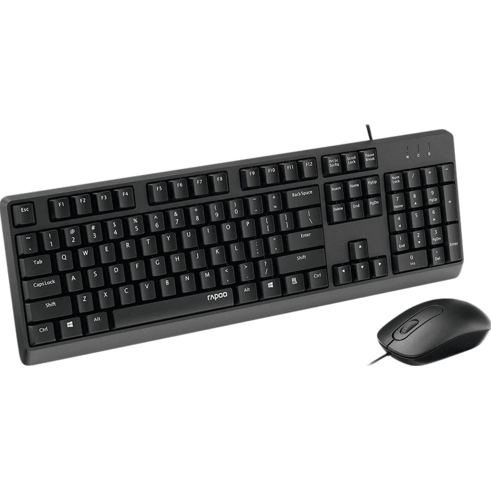 Набор клавиатура+мышь RAPOO проводная X130PRO, цвет - черный Набор клавиатура+мышь RAPOO проводная X130PRO, цвет - черный