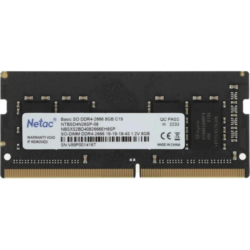 Модуль памяти Netac DDR4 SODIMM 8b 2666МГц (NTBSD4N26SP-08)