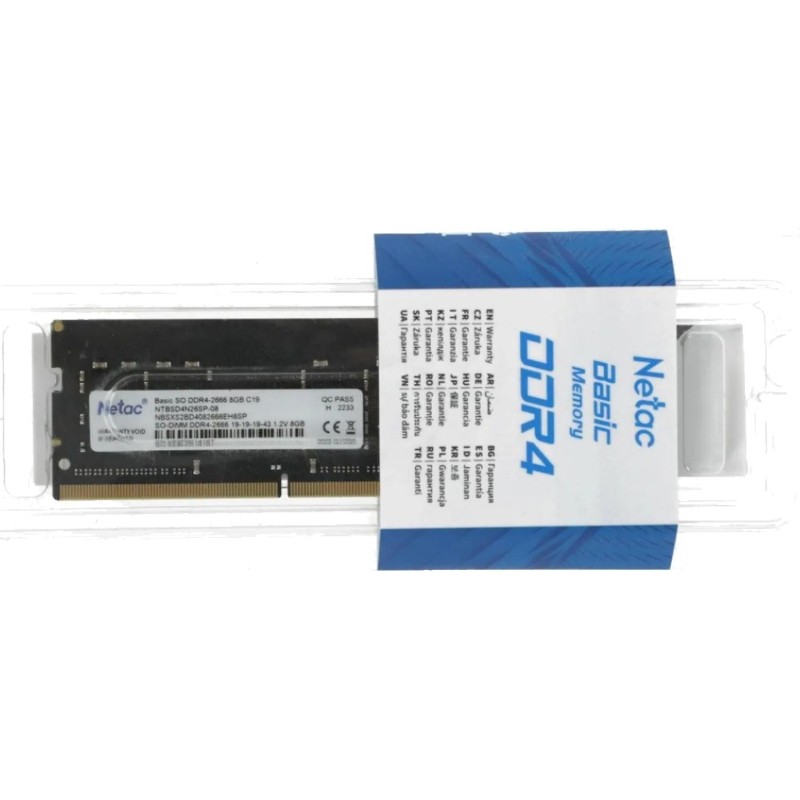 Модуль памяти Netac DDR4 SODIMM 8b 2666МГц (NTBSD4N26SP-08)